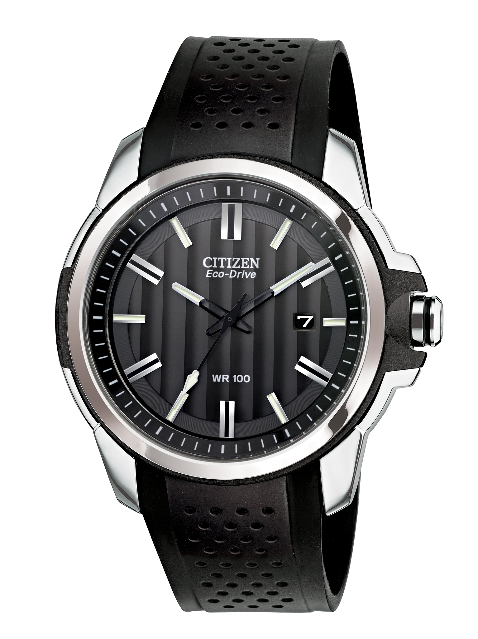 CITIZEN AW1150-07E 腕時計　アナログ AR - Men's Eco-Drive AW1150-07E Black Pinstripe Dial Watch